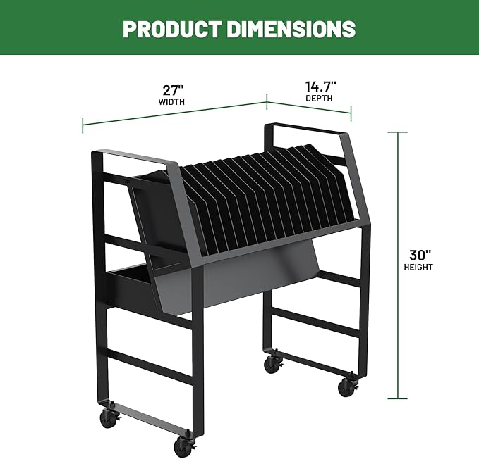 biosp 16 Devices Mobile Open Charging Cart, Rolling Charging Dolly Station with Wheels for Laptop, Computers, Chromebooks, Laptop Storage Rack for Office, Classroom (Power Strip Included)