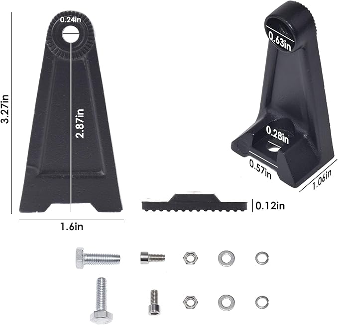 Eyourlife Universal Side Mounting Bracket for Double Row Straight or Curved LED Light Bar - Rubber Pad Included (Pack of 2)