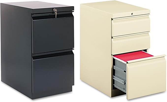 HON Brigade Mobile Pedestal | 2 File Drawers | Radius Pull | 15"W | Black Finish