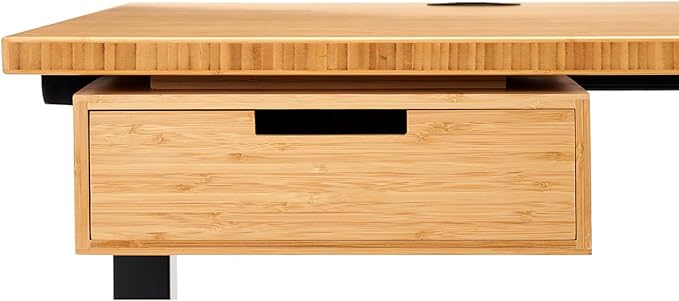 UPLIFTDESK Bamboo Under Desk Drawer – Desktop Storage with 17 lb Capacity and Safety Stop Slide, Undermount Drawer and Standing Desk Accessories for Home Office (Bamboo)
