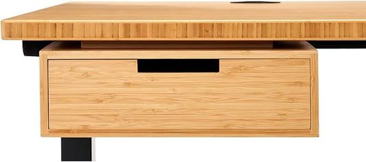 UPLIFTDESK Bamboo Under Desk Drawer – Desktop Storage with 17 lb Capacity and Safety Stop Slide, Undermount Drawer and Standing Desk Accessories for Home Office (Bamboo)