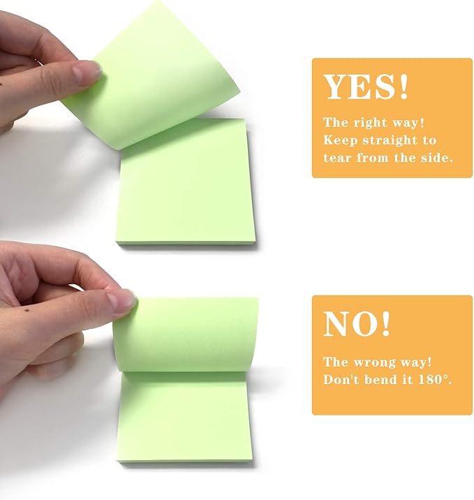 Phthdoty 8 Pads Pop Up Sticky Notes 3x3 Refills Pastel Colors Self-Stick Notes Pads Super Adhesive Sticky Notes Great Value Pack