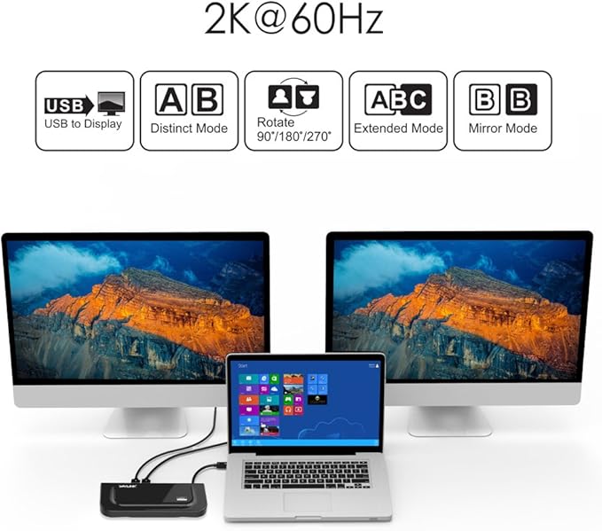 WAVLINK USB 3.0 and USB C Universal Docking Station Dual Video Monitor Display DVI HDMI VGA Gigabit Ethernet, Audio, 6 USB Ports for MacBook M1-M5/Neo & Windows