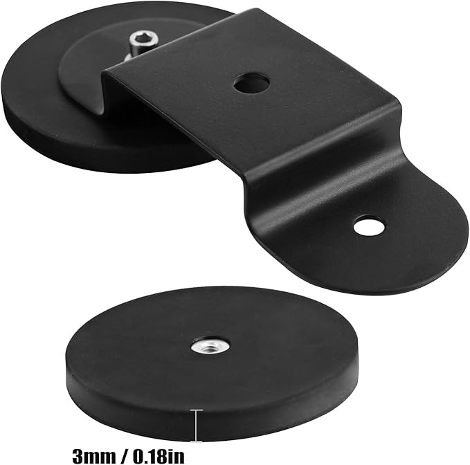 PACEWALKER Magnetic Light Bar Mount 2PCS Universal Work Light Mounting Brackets Strong Sucker Holder W/Rubber Boot for Off-Road Driving Lamp, Emergency Light Roof Light Bar SUV