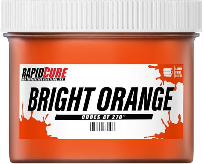 Rapid Cure® Screen Printing Ink Bright Orange - Plastisol Ink for Screen Printing, Fast Curing Fabric Paint - Screen Print Direct®, USA Made (Quart - 32oz., Bright Orange)