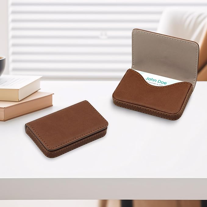 RFID Blocking Wallet - Minimalist Leather Business Credit Card Holder (A52-20)