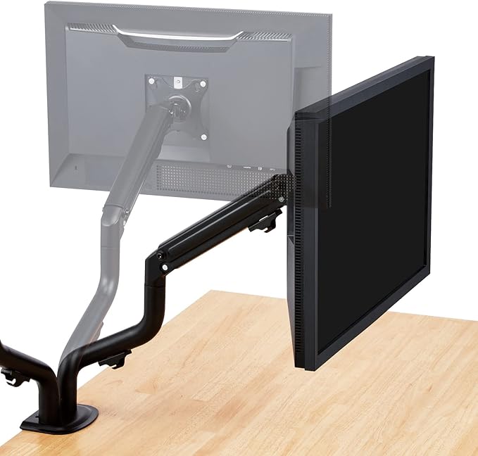 Elecom DPA-DL05BK Monitor Arm, Display Arm, Long, Spring Type, Load Capacity: Approx. 4.4-17.6 lbs (2-8 kg) x 2, Black