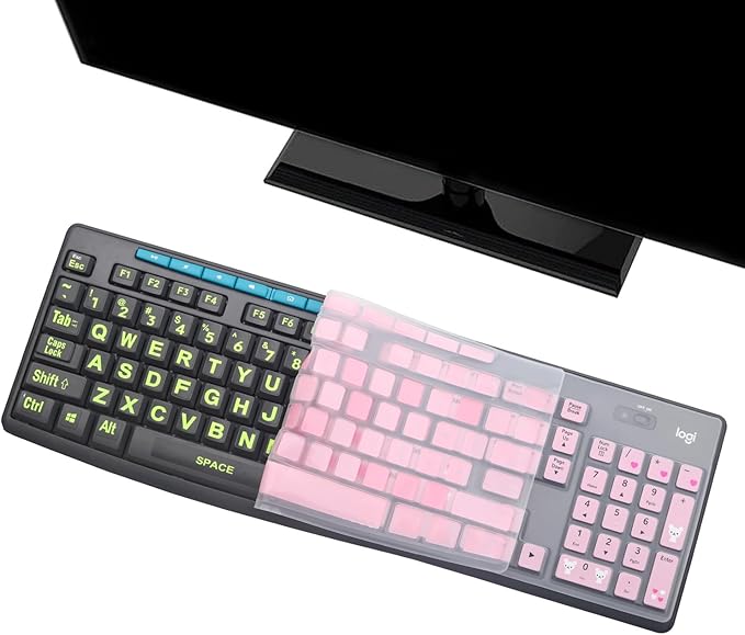 Keyboard Cover Skin Protector for Logitech MK295 MK275 MK270 Wireless Keyboard, Logitech K200 K260 K270 K275 K295 MK200 MK260 Ultra Thin Desktop PC Silicone Keyboard Cover-Lovly