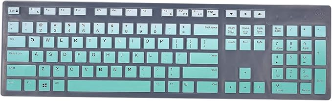 Keyboard Cover Skins Compatible with Dell KM636 KB216 Wired Keyboard & Dell Optiplex 5250 3050 3240 5460 7450 7050 & Dell Inspiron AIO 3475/3670/3477 All-in one Desktop(Ombre Hot Blue)