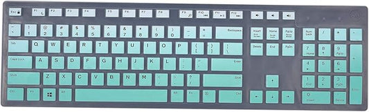Keyboard Cover Skins Compatible with Dell KM636 KB216 Wired Keyboard & Dell Optiplex 5250 3050 3240 5460 7450 7050 & Dell Inspiron AIO 3475/3670/3477 All-in one Desktop(Ombre Hot Blue)