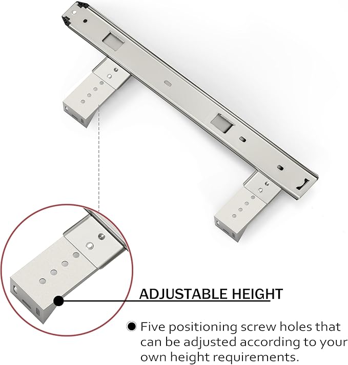 FRMSAET Heavy Duty 12/14/16/18 inches Thickness Steel Construction Ball Bearing Keyboard Slides Keyboard Drawer Slides Tray Accessories Cabinet Furniture Hardware Rails (16 inches, Silver)