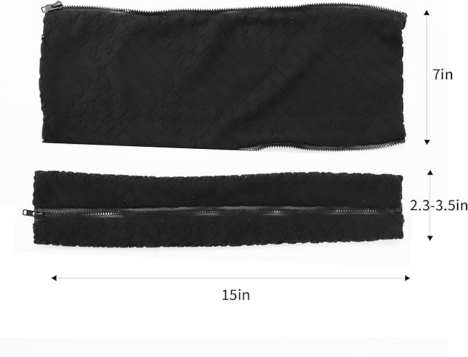 Small Office Chair Cover with Zipper Armrest Cover 18Inch Wide Stretch Black Jacquard Desk Computer Chair Covers with Arm Washable