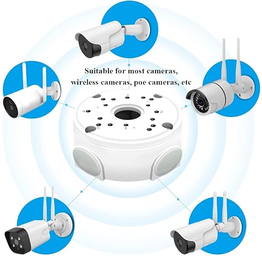 Metal Aluminum Waterproof Junction Box Mount Bracket, Universal for Bullet Security Camera Waterproof Hide Cable Junction Boxs Compatible Video Surveillance Cameras