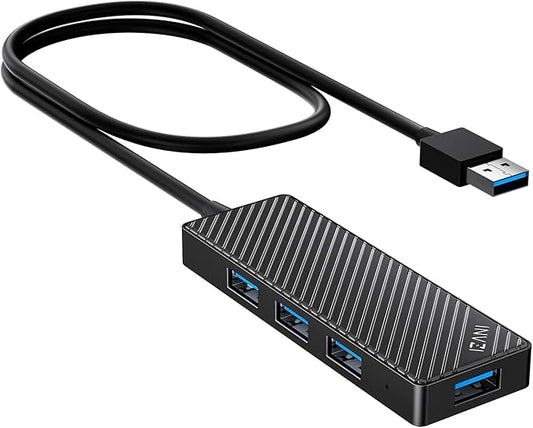 INVZI USB Hub 3.0 4-Port, Ultra Slim Data USB Splitter with 2ft Extended Cable Compatible for PC, MacBook, Mac Pro/Mini, iMac, Laptop, Surface Pro, PS4, XPS, Flash Drive, Xbox One, Mobile HDD