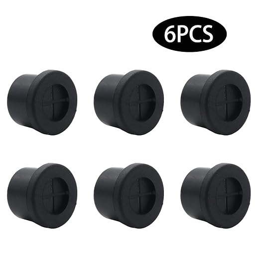 6 Pcs 14mm / 9/16 Inch Black Cable Cord Grommets, Rubber Desk Grommets for Table Computer Desk Wire Organizer TV Console and Other Furnitures Cover