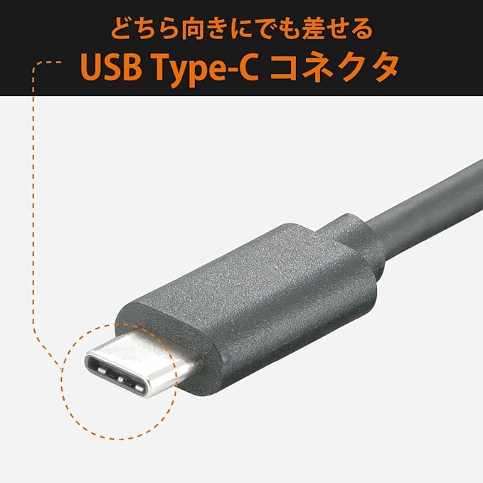 Ohm Electric PCGEAR LAN Adapter, Type-C to LAN, Wired LAN Adapter, Built-in Type-C Connector, GigaLAN Adapter, PC-SHL13-K 01-3110 OHM