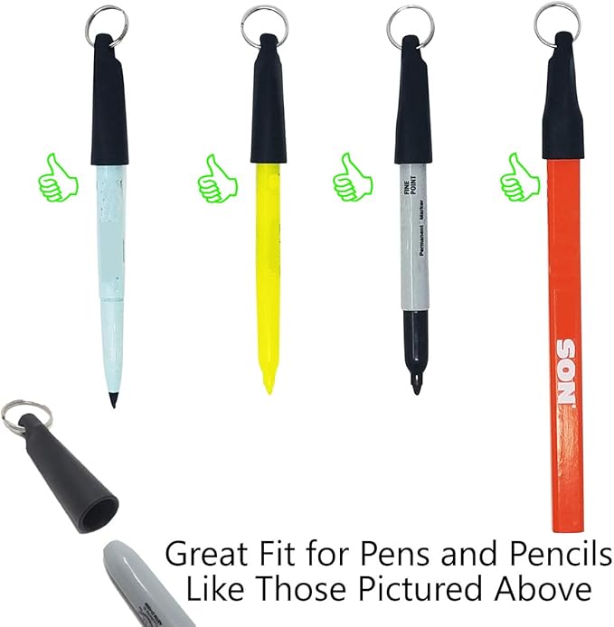 Heavy Duty Retractable Pull Pen Holder - Ideal for Markers & Carpenter Pencils - Thick Nylon Cable, Self Retracting Reel & Tight Metal Belt Clip Retractable Carpenter Pencil Holder by Reel-N-Rite