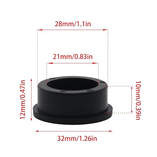 6 Pcs 28mm / 1-1/8 Inch Black Cable Cord Grommets, Rubber Desk Grommets for Table Computer Desk Wire Organizer TV Console and Other Furnitures Cover