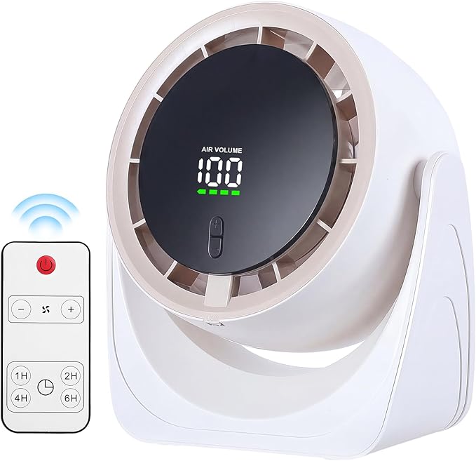 Sponvatt Rechargeable USB Desk Fan for Bedroom, Quiet Table Fan With Turbo Airflow, 100 Speeds,LED Digital Display, 360° Rotating, Small Personal Cooling Fans for Bedroom Home Office Dorm (White)