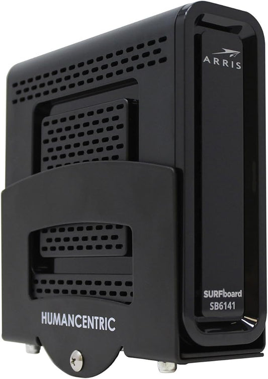 HumanCentric Cable Box and Modem Mount, Adjustable Wall Mount for Small and Wide Devices, Cable Boxes, Modems, DVD Players, Streaming Media Devices, Mount on The Wall Behind TV, Hardware Included