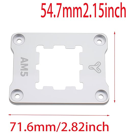 FDXGYH 1 Pcs AM5 CPU Fix Holder Aluminum Alloy Anti-Bending Contact Frame with Screw Screwdriver for AM5 Motherboard Slot, X670, B650 Series Chipset (Silver)