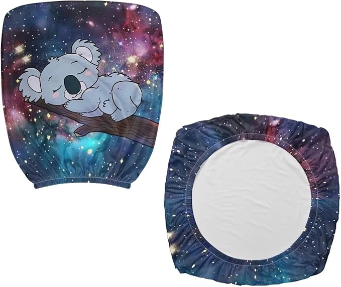 Galaxy Koala Computer Chair Cover Stretchable Office Chair Covers 2 Piece Universal Fit Most Wheelchairs,Computer Chairs,Gaming Chairs Cute Washable Slipcovers Protector Starry Night