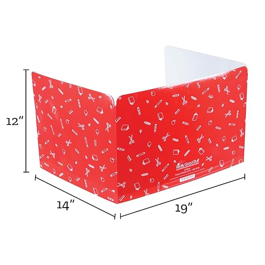 Really Good Stuff Standard Privacy Shields Set of 12, 3 Group Colors - Create a Distraction-Free Learning Environment - Glossy Finish - Ideal for Student Desks - Desk Dividers