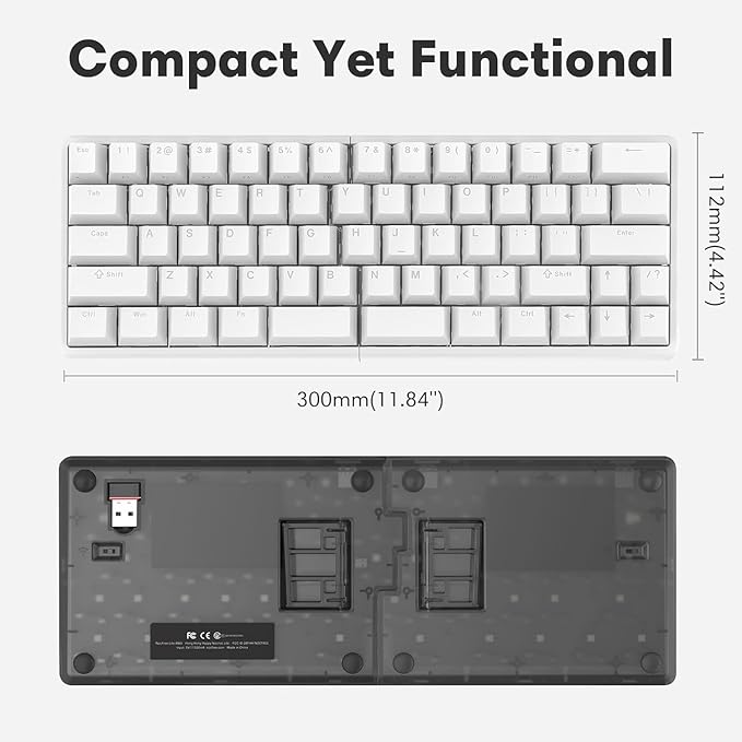 Lite: Split Wireless Mechanical Keyboard (Linear-NEW, RGB+Foam+Palm Rest)