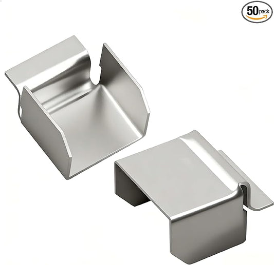 50 Pack Window Screen Spreader Bar Clips, 5/16" x 9/16" Retainer Clips for 5/16" Screen Frame Bar, Fit for Patio, Garage, Residential Windows, Sunroom, Shed & Workshop Screens