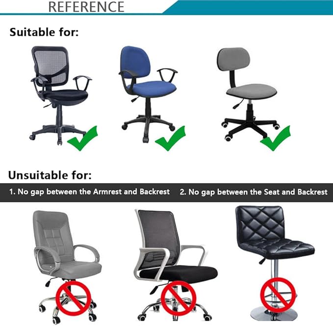 Melaluxe Computer Office Chair Cover - Protective & Stretchable Universal Chair Covers Stretch Rotating Chair Slipcover