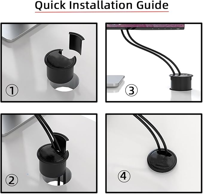 NFHK USB 3.0 Hub Sound Card USB-C 2 Port USB 60mm Desk Grommet Splitter Dock Station Headphone Mic Audio Interface for Desktop PC Desk