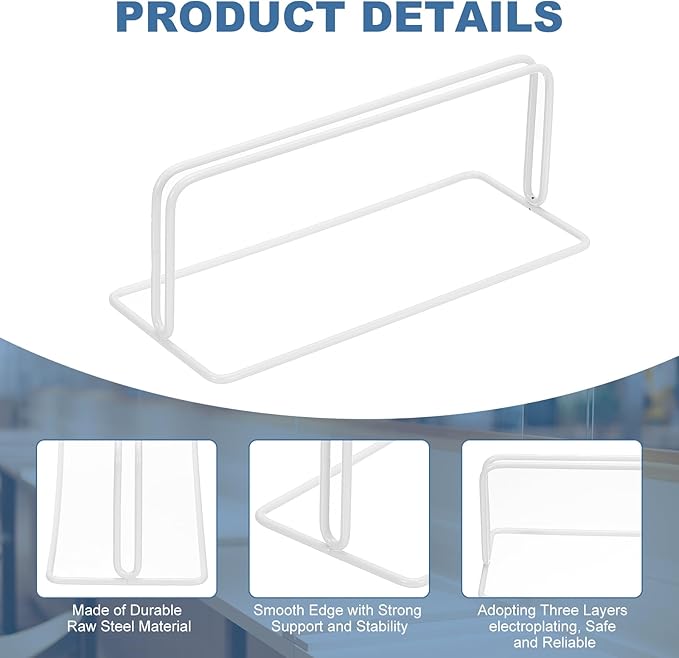 PATIKIL Baffle Desk Divider Clamp, 2 Pcs Punch-Free Base Desk Shield Clamp Desk Divider Partition Clamp Privacy Panel Bracket Holder for DEST Partition Support Office, White
