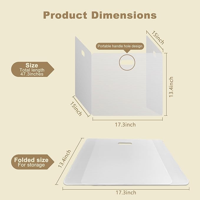 Privacy Shields 2 Pack Durable Easy Carry Plastic Desk Dividers-Easy to Disinfect Classroom Dividers-Portable Divider-Re-usable Privacy Divider