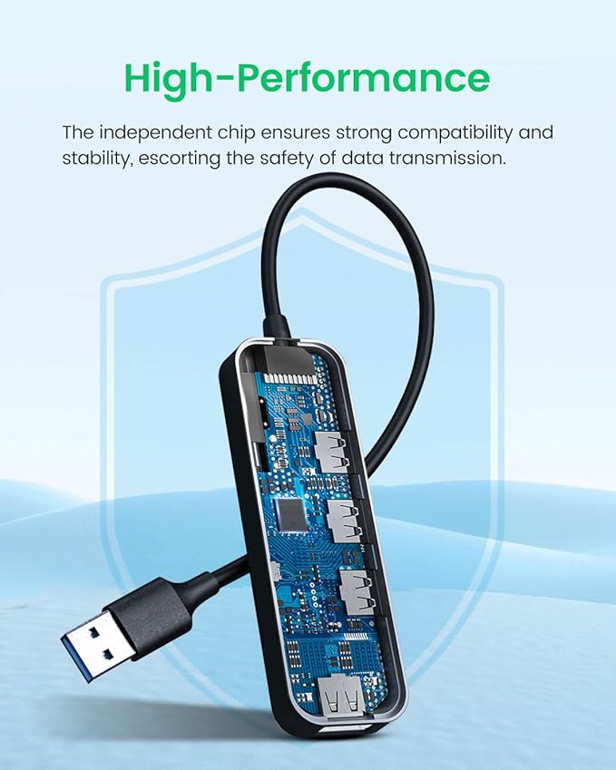 USB 3.0 Hub, 4 Port USB Hub Splitter USB Expander Compatible with MacBook Air, Mac Pro, iMac, Surface Pro, Laptop, PS4, XPS, Xbox, Flash Drive, HDD, Keyborad, Mouse