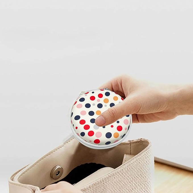 Earbud Case Headphone Organizer Ear Bud Case Portable EVA Carrying Box Storage Bag with Carabiner for AirPods Beats Bose Galaxy Buds 4/3/FE Data Cable Storage (Dots)