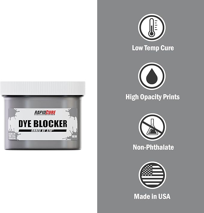 Rapid Cure® Screen Printing Ink Dye Blocker (3.5 Gallon - 448oz.) - Plastisol Ink for Screen Printing, Fast Curing Fabric Paint - Screen Print Direct®, USA Made