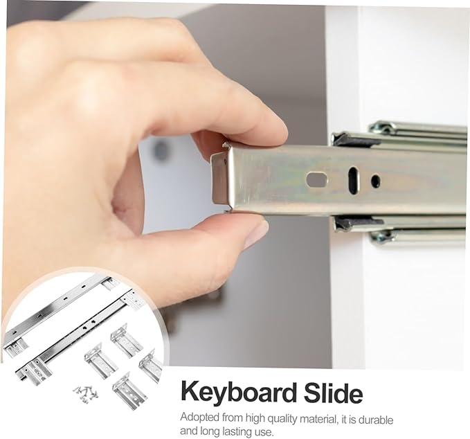 Outanaya 13.77 Inch Bearing Keyboard Slide Rails Soft-Close Under Desk Drawer Slides for Custom Keyboard Tray Mount with Ball Bearing Design