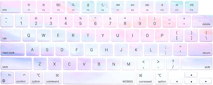 MOSISO Keyboard Cover Skin Compatible with MacBook Air 15 inch M3 A3114 M2 A2941/Air 13.6 A3113 A2681/Pro 14/16 M4 M3 M2 M1, Colorful Clouds