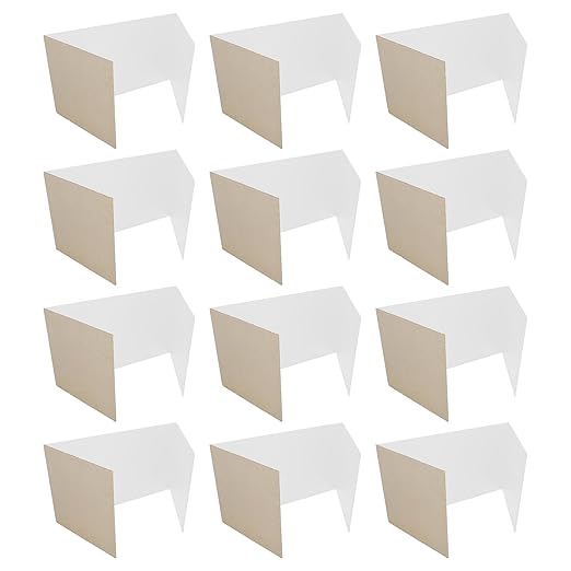 Flipside Products 18”x 48” White Study Carrels, Privacy Boards, Student Privacy and Focus Booth for The Classroom, Desk Divider Cubby for Tests, Made in USA - 12 Pack