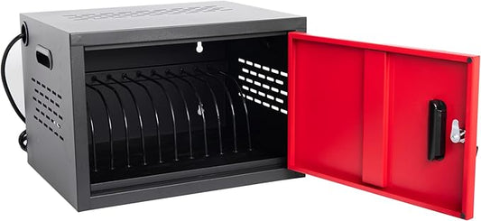 12 Device Wall-Mount Charging Station for Laptops/Tablets/iPads/Chromebooks,12 Bay Lockable Charging Cabinet with Power Strip for Classroom,School Storage Charging Cabinet，Fully Assembly
