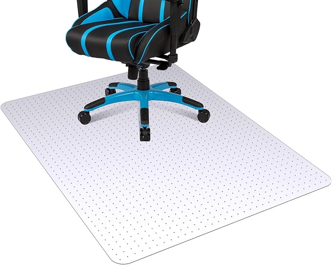 Office Chair Mat for Hard Floor, 45'' x 53'' Computer Desk Chair Mat for Floors, Easy Rolling for Office on Carpets Anti-Slip Carpet Protector for Rolling Work and Gaming Chairs
