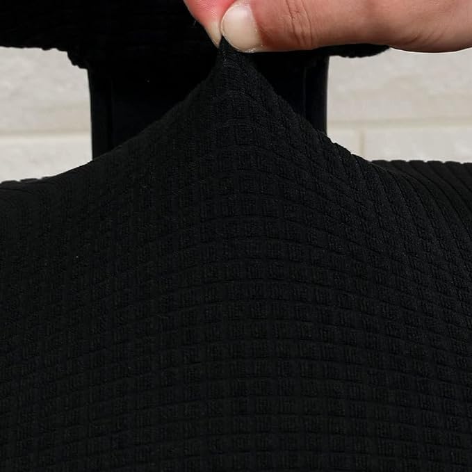 Yikko Office Chair Covers, Elastic Stretch Computer Chair Seat Slipcovers Super Fit Anti-dust Desk Seat Cover Spandex Removable Washable Kitchen Chair Protective Cover (Black)