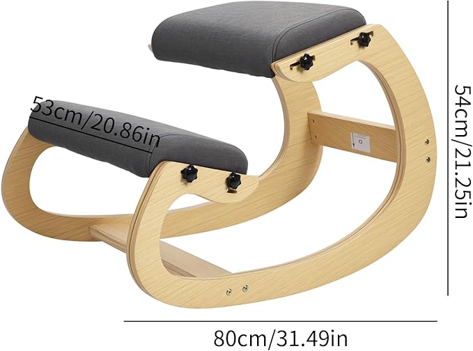 YOXIER Kneeling Chair,Kneeling Desk Chair,Office Sitting Posture Correction Chair,Rocking Home & Work Wooden Computer Desk Chairs, Back & Neck Spine Pain, Better Posture, Ergo Knee Support Stool 1 Set