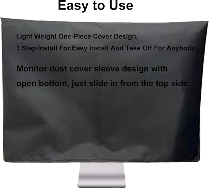 Computer Monitor Dust Cover Anti-Static Dustproof Protective Cover for LCD/LED/HD Panel Case Computer Sleeve Compatible with PC, Desktop and TV (24inch,Black)