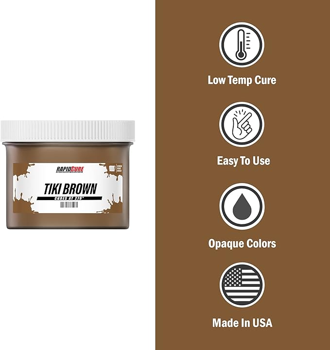 Rapid Cure® Screen Printing Ink Brown (8oz.) - Plastisol Ink for Screen Printing, Fast Curing Fabric Paint - Screen Print Direct®, USA Made