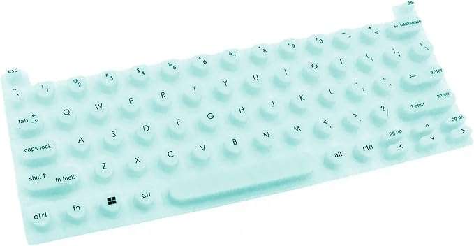 Raised Keyboard Cover for Long Nails, Heart Shaped Keyboard Protective Cover Nail Beauty Keyboard Compatible with HP EliteBook x360 G9 14" etc. (Green)