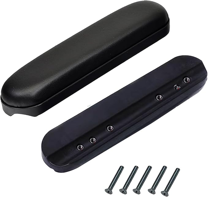 Full-Length Cushioned Armrest Black 10-1/4 "Long Wheelchair and Transport Chair Armrest Cushions, Black (1 Pair) Compatible with Most Brands