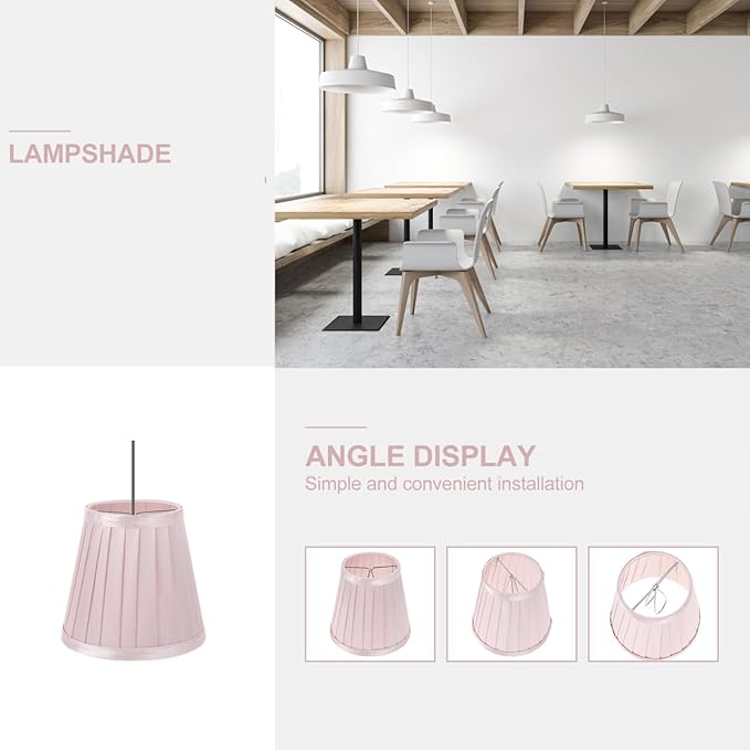 Hemobllo Small Lamp Shade - Clip On Bulb Lampshade Fabric Mini Replacement s for Table s, Floor s, Wall s, 5x5x3 Inch, Pink