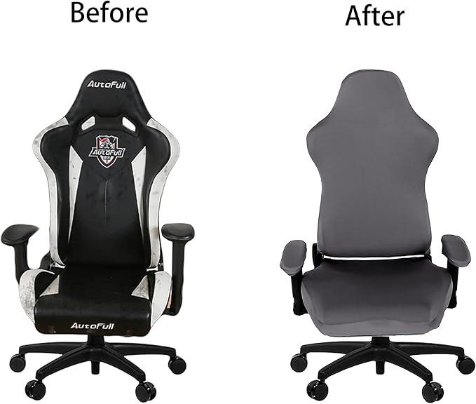 SARAFLORA Gaming Chair Covers Stretch Washable Computer Chair Slipcovers for Armchair, Swivel Chair, Gaming Chair,Computer boss Chair (Grey, X-Large)