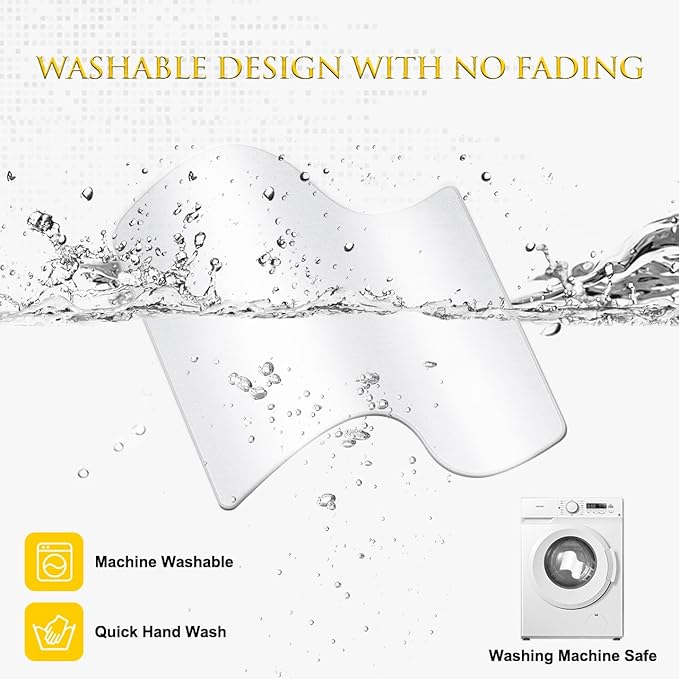 JIKIOU Mouse Pad with Non-Slip Rubber Base, Premium-Textured & Washable Computer Mousepad with Stitched Edges, Mouse Pads for Computers, Laptop, Gaming, Office & Home, 10.2 x 8.3 in Grey with White